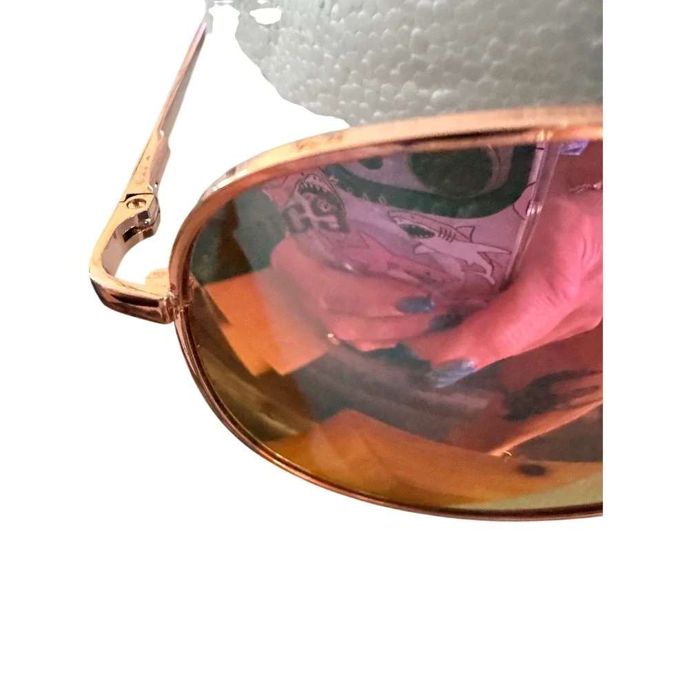 Pugs Gear M10 Aviator Sunglasses Rose Gold Mirrored Lens‎ Pilot Shades Vacation